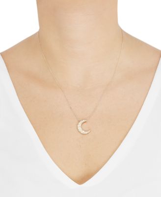 Polished Nugget Moon Pendant Necklace in 10k Yellow Gold