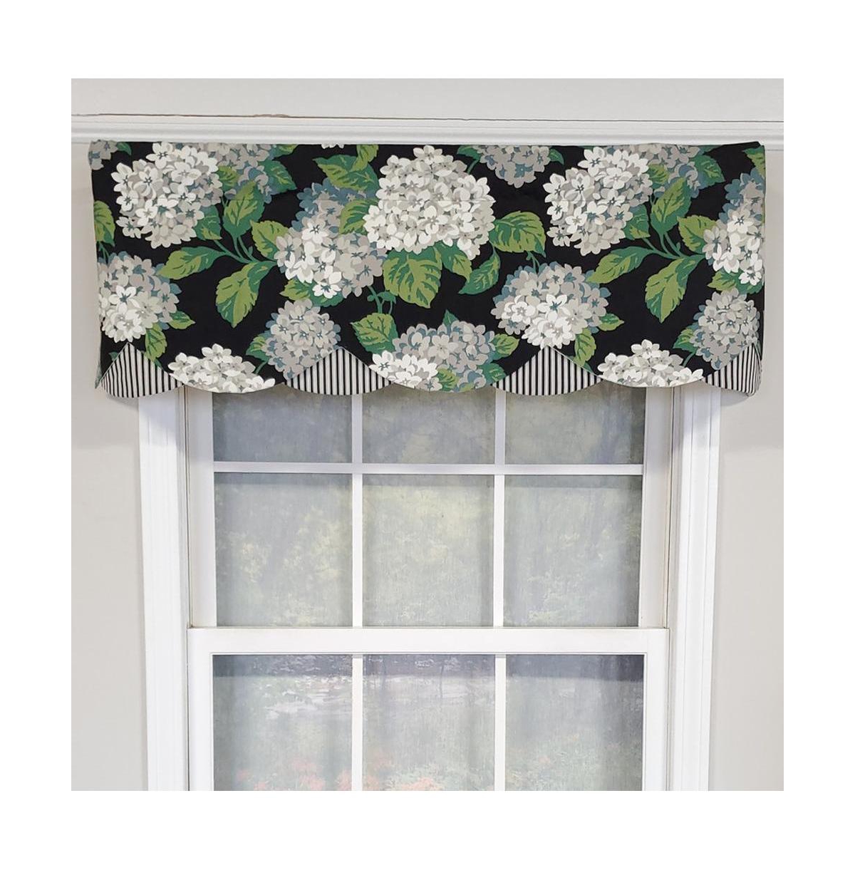 Rlf Home Luxurious Modern Design Classic Summer Wind Petticoat Style Window Valance 50" x 15" Black