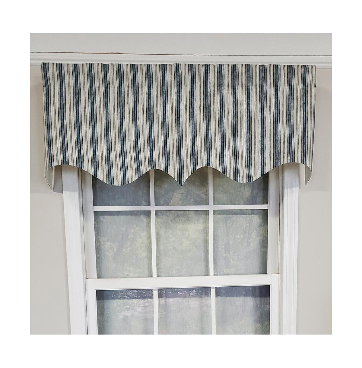 Rlf Home Luxurious Modern Design Classic Brunswick Stripe Regal Style Window Valance 50" x 17" Stone