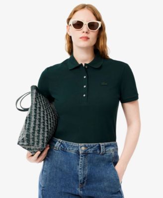 LACOSTE Women's Short Sleeve Slim-Fit Polo Top