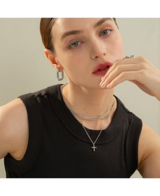 14k Gold Plated Pule Cross Necklace Holiday Gift Idea