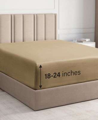 Extra Deep Pocket 18 - 24 Inch Microfiber Fitted Sheet - King