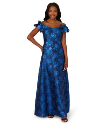 Adrianna Papell - Petite Floral Off-The-Shoulder Gown