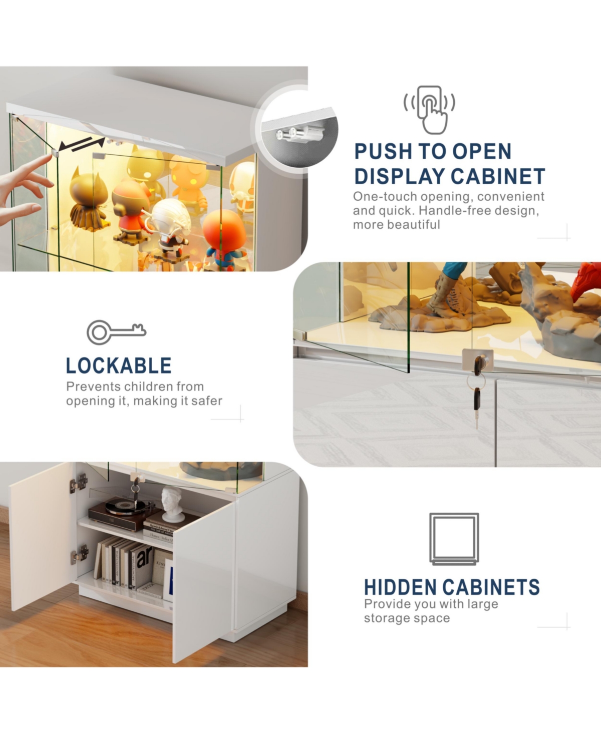 Vlsrka 67" Modern Led Sideboard Buffet Cabinet