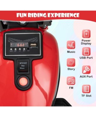 Kids Electric Motorcycle with Training Wheels and LED Headlights