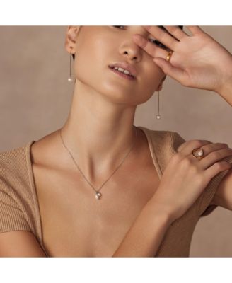 Sterling Silver Maisie Duo Cultured Pearl Pendant Necklace