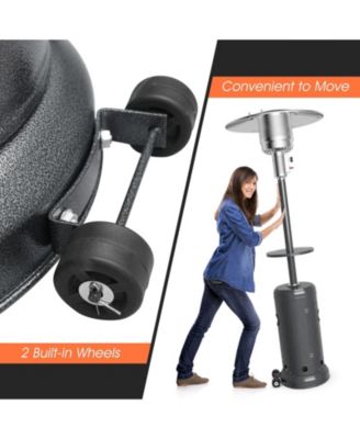 Outdoor Heater Propane Standing LP Gas Steel with Table and Wheels