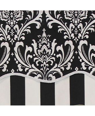 Ozbourne Glory Valance Gray. 3" Rod Pocket, Layered, Trimmed. 50"W X 16"L