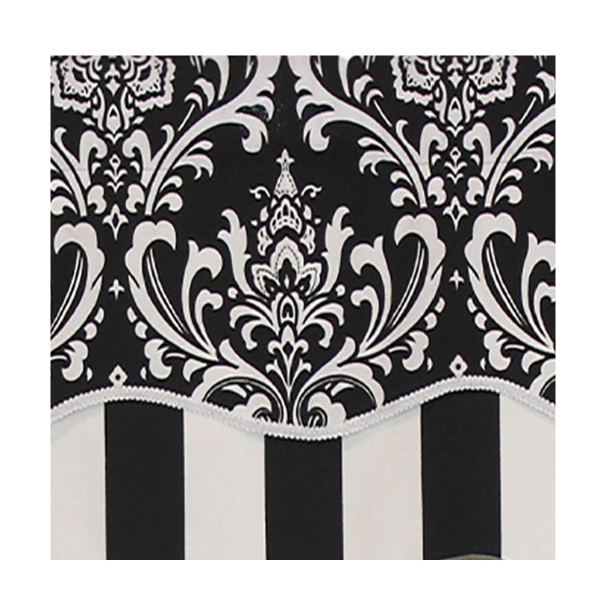 Rlf Home Ozbourne Glory Valance Gray. 3" Rod Pocket, Layered, Trimmed. 50"W X 16"L