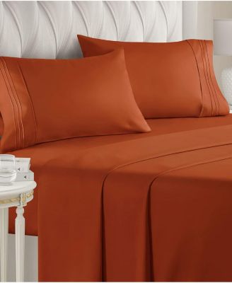 4 Piece Deep Pocket Microfiber (Muted, Vibrant, Heathered) Sheet Set - California King