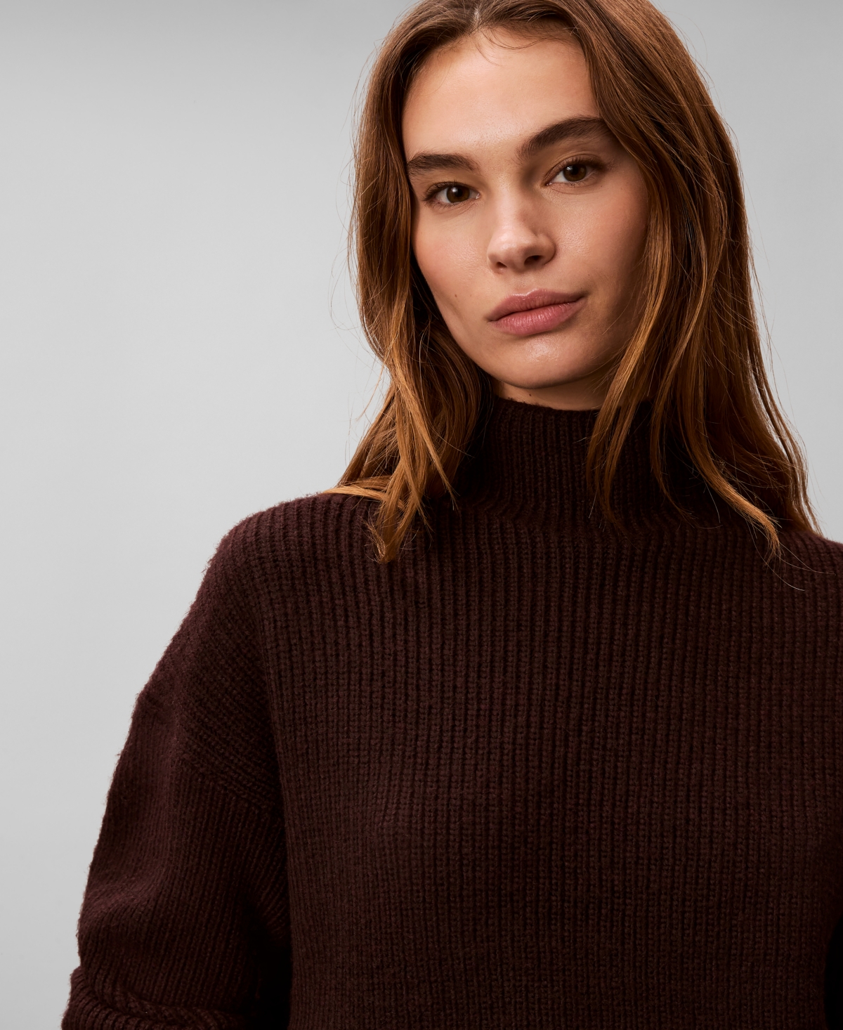 Calvin Klein Women's Relaxed Turtle Neck Sweater In Brown