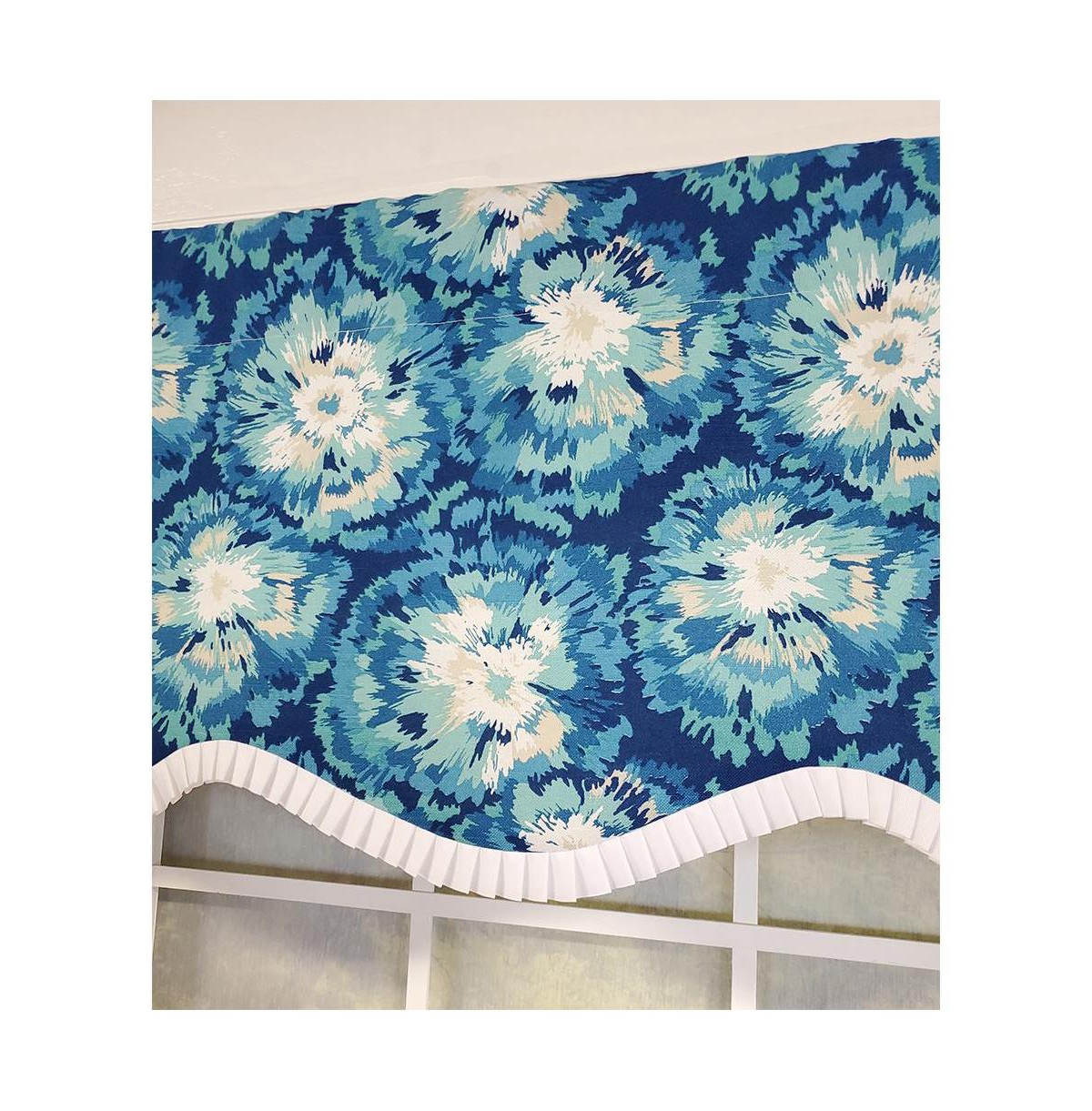Rlf Home Burst Provance 3" Rod Pocket Lining Luxurious and Elegant Window Treatment Valance 50" x 16" Blue