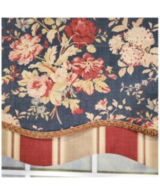 3" Rod Pocket High Quality Fabric Newbury Glory Valance for Windows 50" x 16" Marine