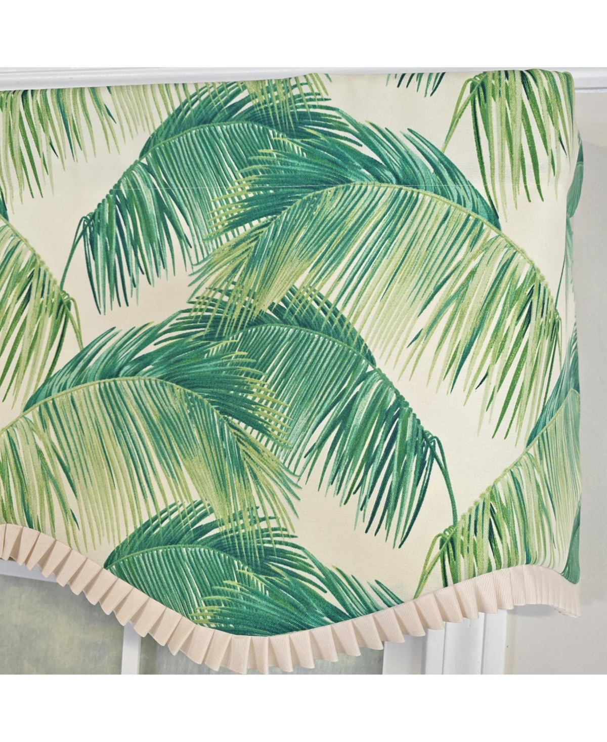 Rlf Home 100% Cotton Tortola Provance Fully lined Windows Rod Pocket Valance 50" x 15" Green