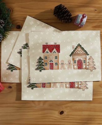 Gingerbread Village Placemats, Set of 4