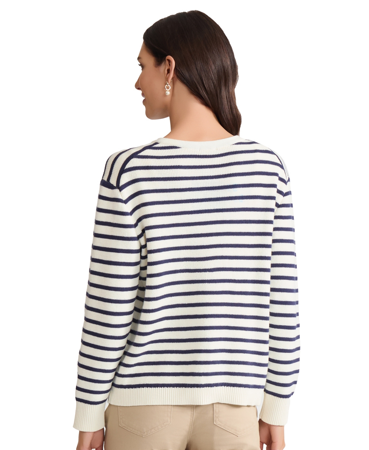 Jones New York Petite Button Front Long-Sleeve Cardigan Sweater