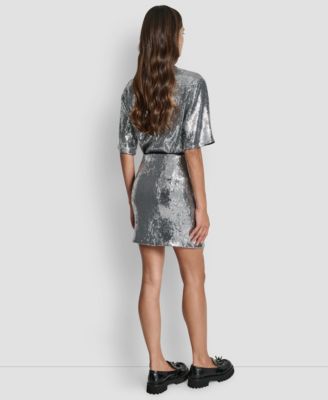 Women's Sequins Pull-On Mini Skirt