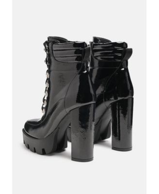 Womens Stopper Cushion Collared Lace Up Boots