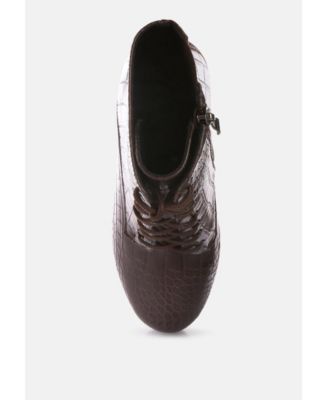 magdalene croc high heel platform boots