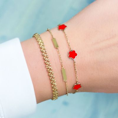 Coral Flower Bracelet 14K Gold
