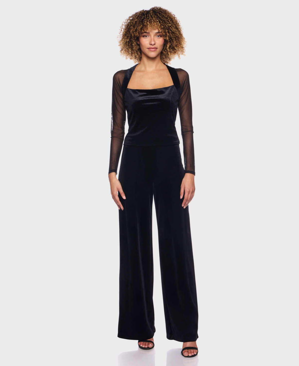 Alex & Sophia Junior's Square Halter Neck Top In Black