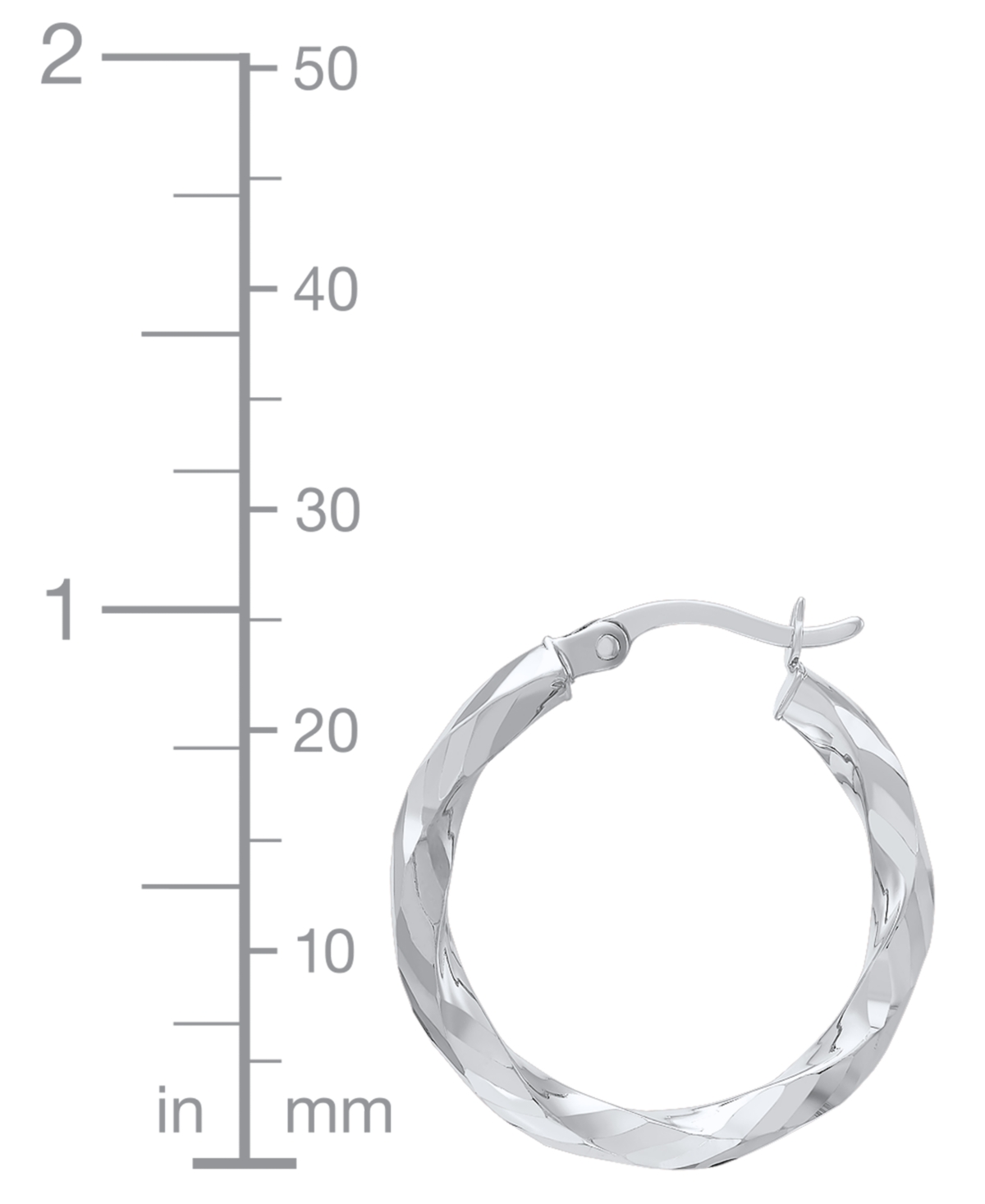 Macy's Polished Twist Tube Hoop Earrings in 10K White Gold