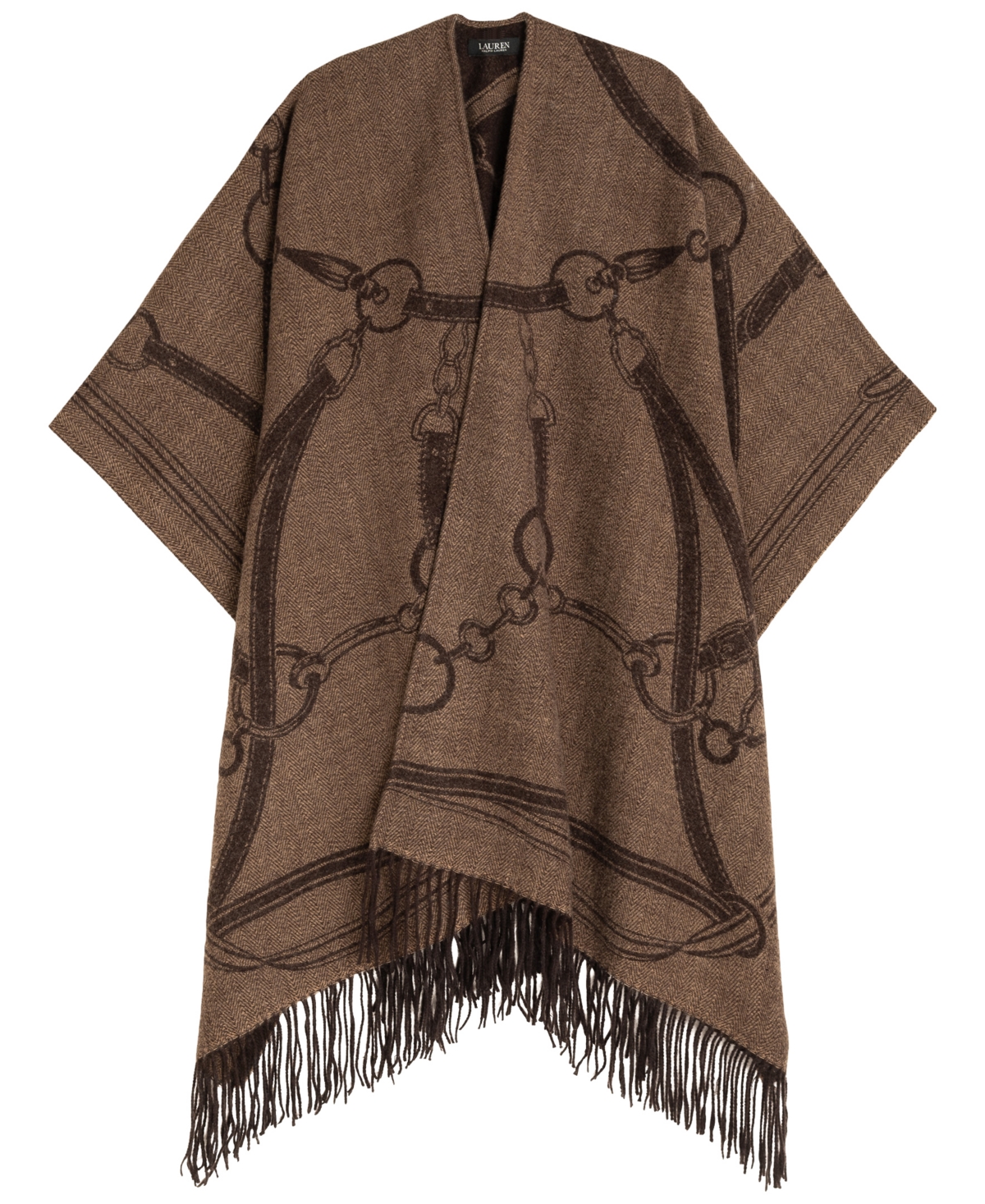 Lauren Ralph Equestrian Jacquard Oversized Ruana