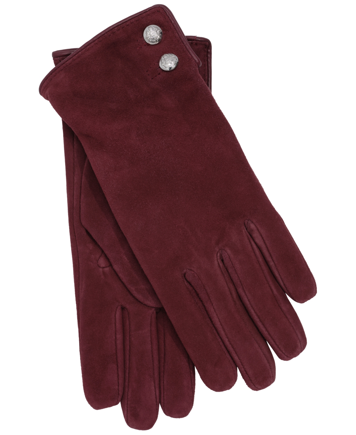 Lauren Ralph Suede Crest Button Glove