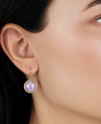 Round Color Stone Wire Earrings