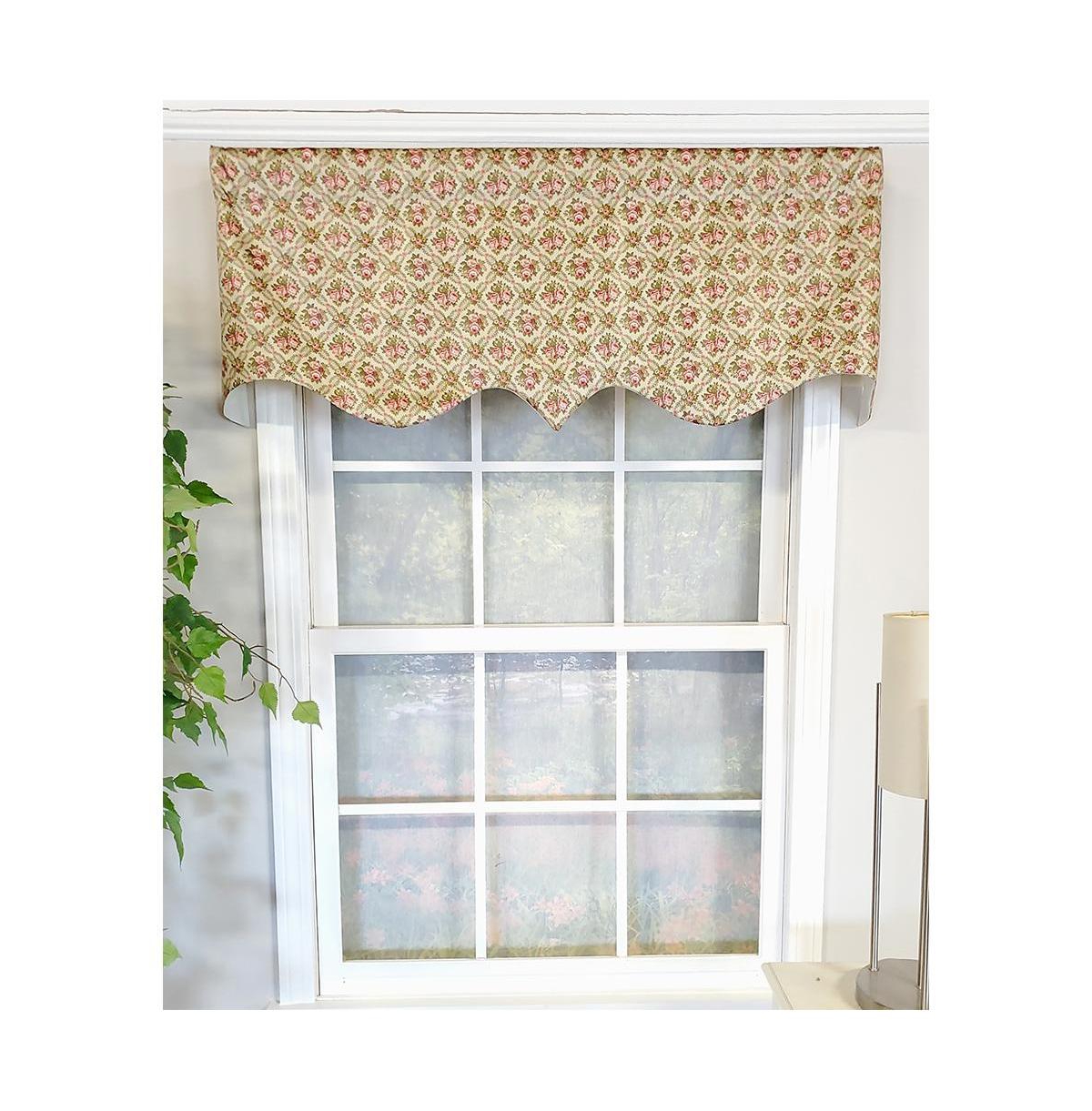Rlf Home Florida Regal 3" Rod Pocket Lining Luxurious and Elegant Window Treatment Valance 50" x 17" Sage