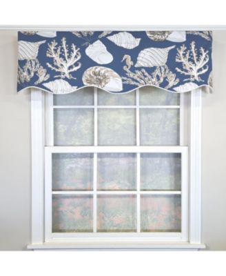 100% Cotton Seascape Provance  Fully lined Windows Rod Pocket Valance 50" x 15"  Blue