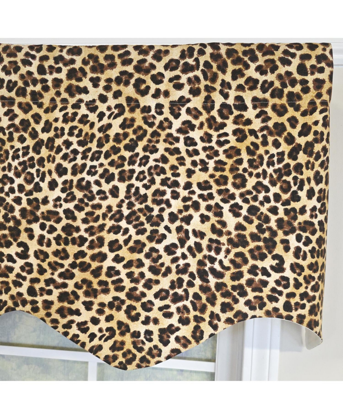Rlf Home 100% Cotton Cheetah Regal Fully lined Windows Rod Pocket Valance 50" x 17" Yellow