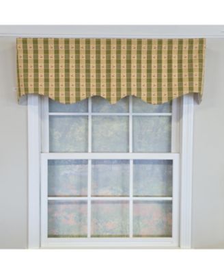 100% Cotton Cherry Squares Regal With Poly/Cotton lining Rod Pocket Valance 50" x 15" Green