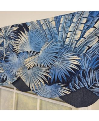 100% Cotton Baja Petticoat  Fully lined Windows Rod Pocket Valance 50" x 15"  Navy