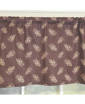 100% Cotton Pine Cones Tailored Unlined Windows Rod Pocket Valance 51" x 12" Egg Plant