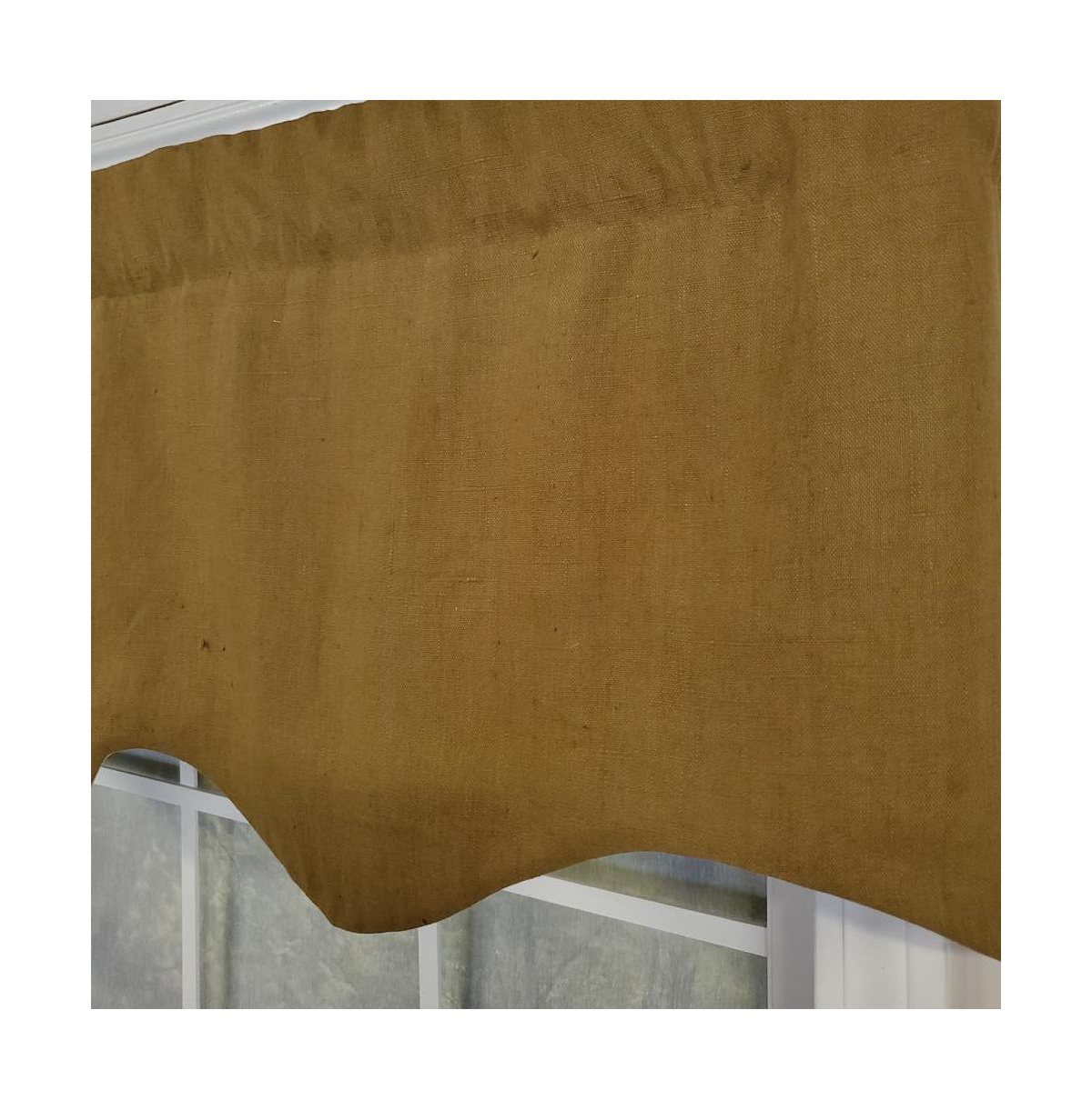 Rlf Home Linen Slub Regal 3" Rod Pocket Lining Luxurious and Elegant Window Treatment Valance 50" x 17" Coffee