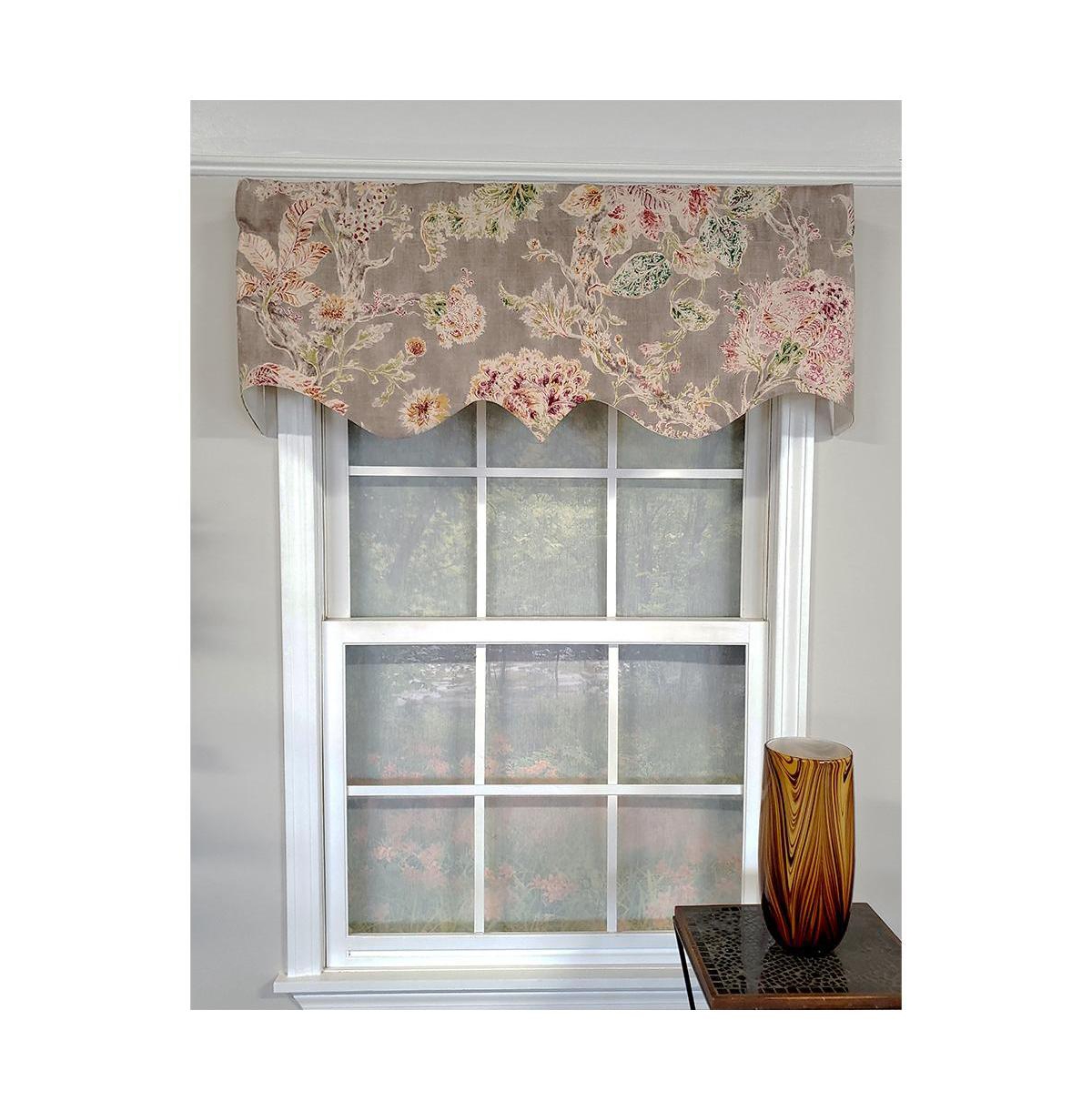 Rlf Home Monte Cristo Regal 3" Rod Pocket Lining Luxurious and Elegant Window Treatment Valance 50" x 17" Gray