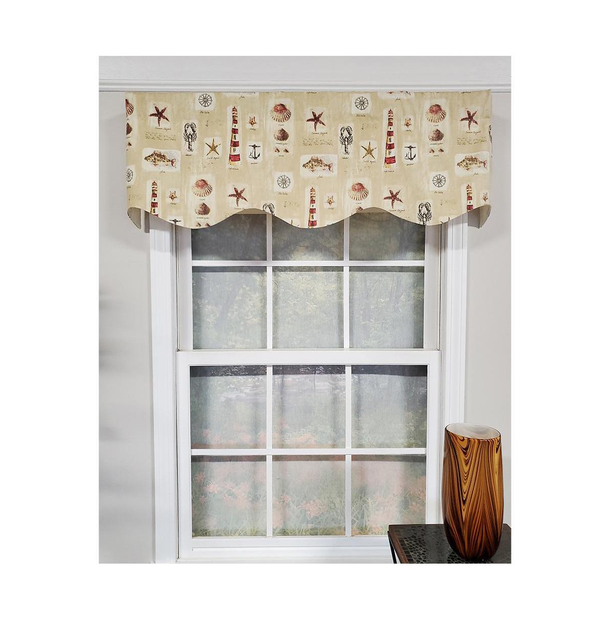 Rlf Home Harbor Provance 3" Rod Pocket Lining Luxurious and Elegant Window Treatment Valance 50" x 15" Beige