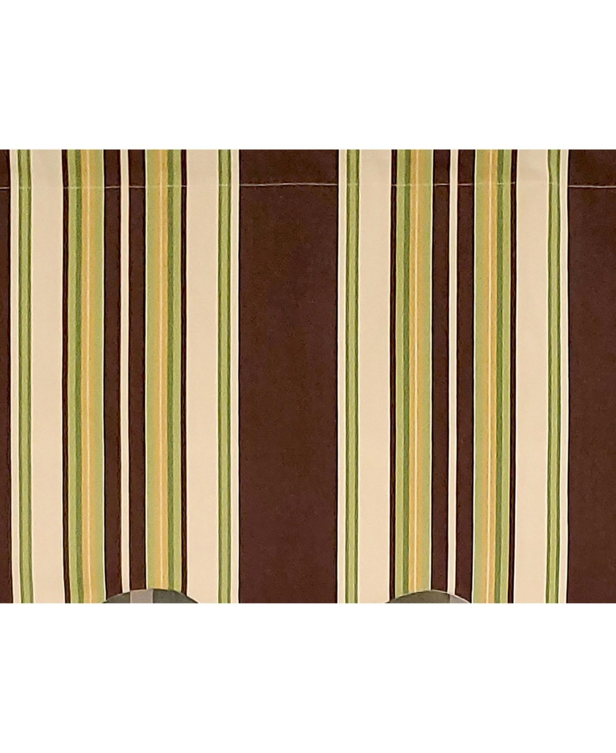Rlf Home 3" Rod Pocket High Quality Fabric Aurelia Stripe Regal Valance for Windows 50" x 17" Brown
