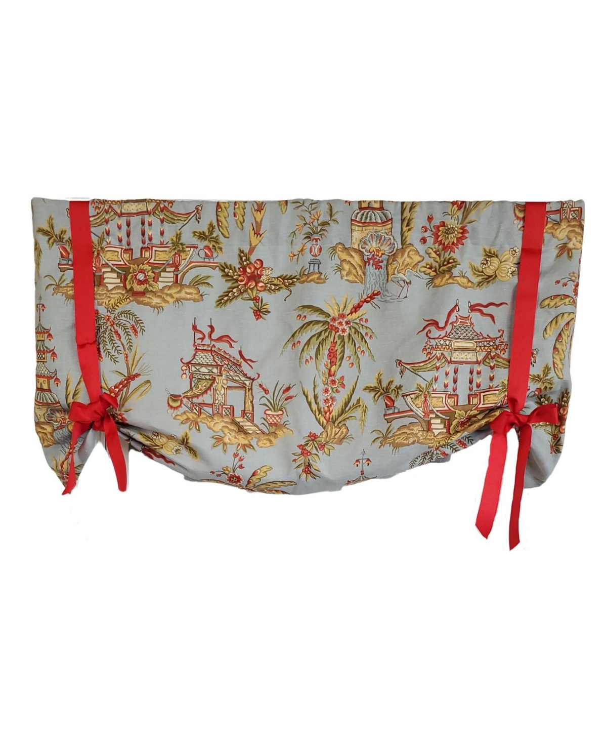 Rlf Home 3" Rod Pocket High Quality Fabric Yang Tie-Up Valance for Windows 50" x 24" Multi