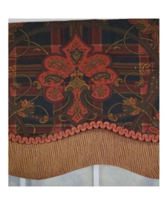 3" Rod Pocket High Quality Fabric Espadas Glory Valance for Windows 50" x 16" Burgundy