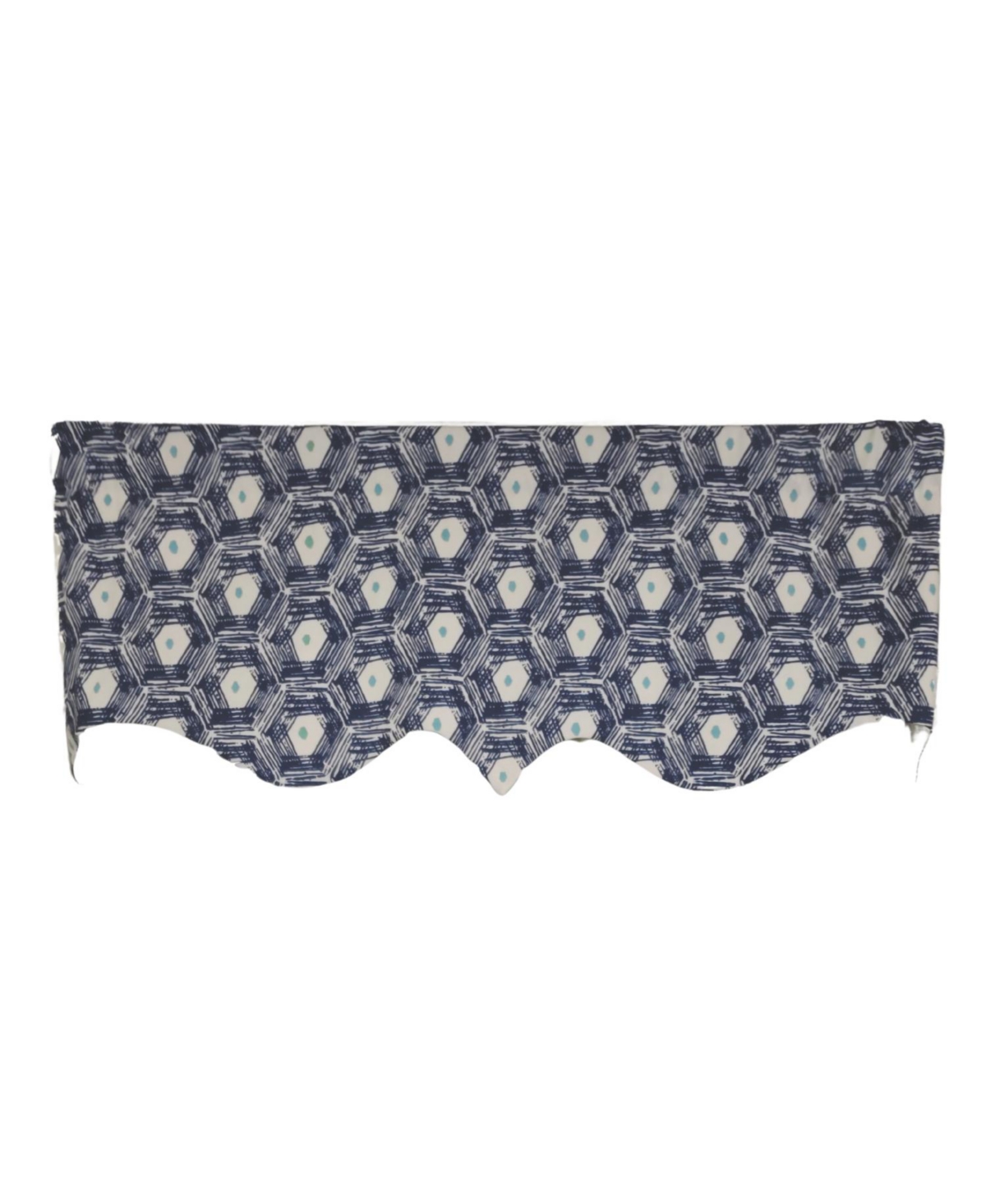 Rlf Home 3" Rod Pocket High Quality Fabric Jerin Regal Valance for Windows 50" x 17" Navy
