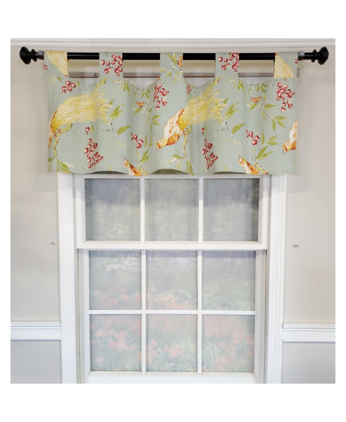 Rlf Home 4" Top Tab High Quality Fabric Long Tail Tab Valance for Windows 50" x 16" Sky