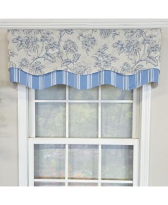 100% Cotton Ashington Glory  Fully lined Windows Rod Pocket Valance 50" x 16"  Blue