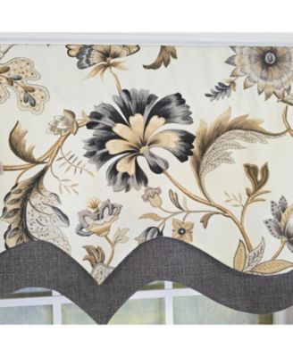 100% Cotton Zanzibar D-Regal  Fully lined Windows Rod Pocket Valance 50" x 17"  Gray