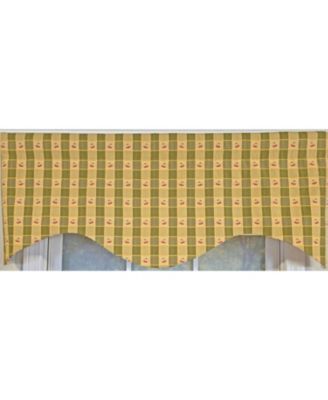 100% Cotton Cherry Plaid Cornice  Fully lined Windows Rod Pocket Valance 50" x 17"  Green