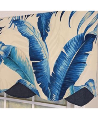 100% Cotton Plantain Petticoat  Fully lined Windows Rod Pocket Valance 50" x 15"  Navy