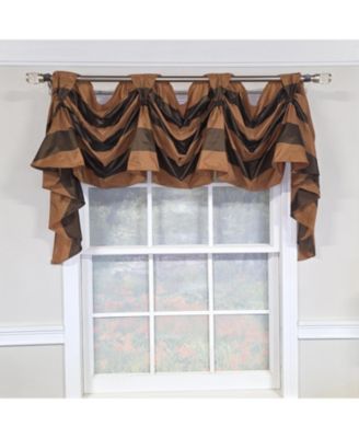 100% PolyesterPascal 3-S Victory Swag Unlined Windows Tab Top Valance 60" x 25"  Brown