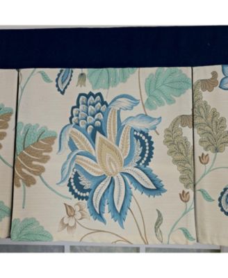 100% Cotton Samanta Pleated  Unlined Windows Rod Pocket Valance 50" x 17"  Blue