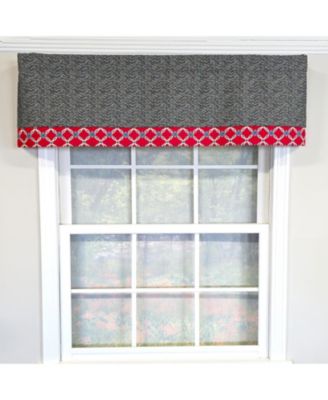 100% Cotton Brazil Banded  Fully lined Windows Rod Pocket Valance 50" x 16"  Red